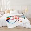 Musical Instrument Blanket Violin Piano Art Fleece Throw Music Lover Decor Colorful Abstract Design Cozy Cover