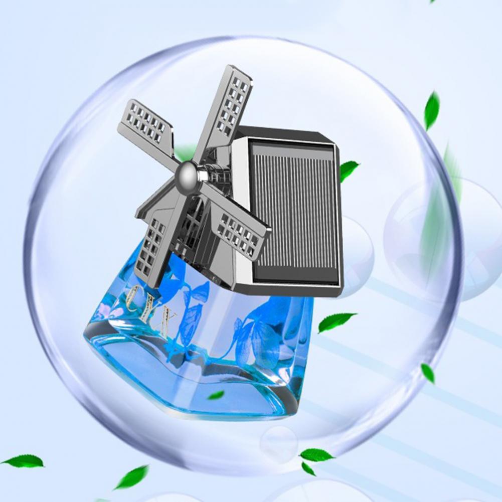 40ml Car Perfume Windmill Design Eco-friendly Deodorant High Temperature Resistant Solar Powered Car Rotating Air Freshener