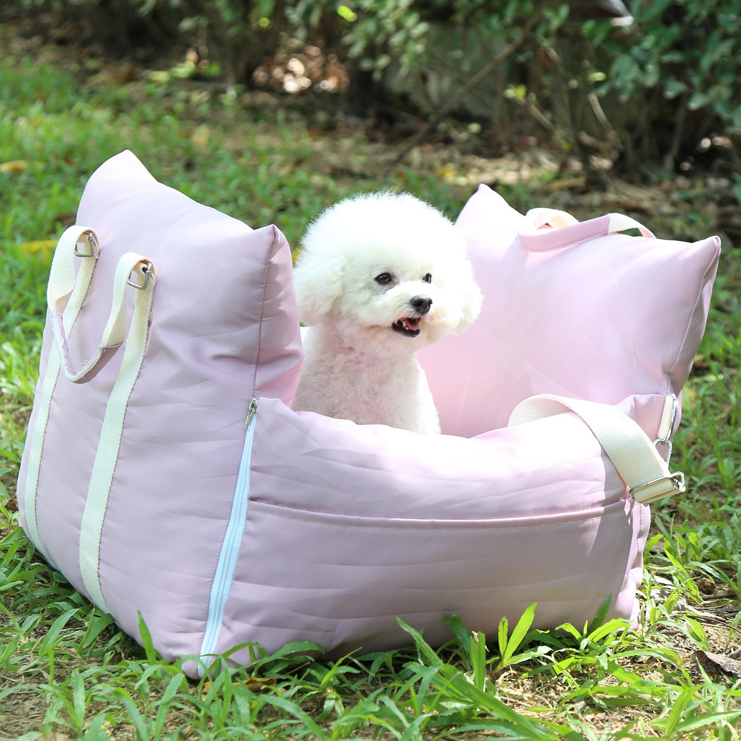 

Автомобильная переноска для щенков, легко чистится, съемный, портативный, многофункциональный, для собак, автомобильные сиденья, сумка для перемещения, аксессуары для домашних животных розовый