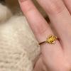 Gold Premium Iris Flower Ring Stylish Copper Finger Ring For Fashionable Women