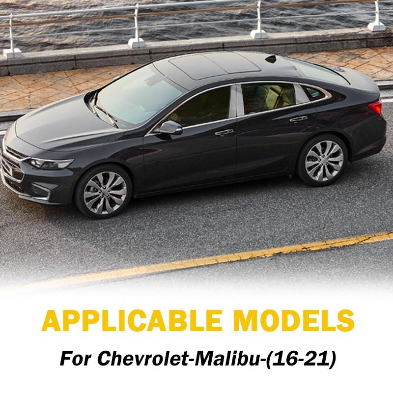 Chrome Pillar Posts Door Window Trim Covers 6Pcs For Chevrolet Malibu 2016-2021