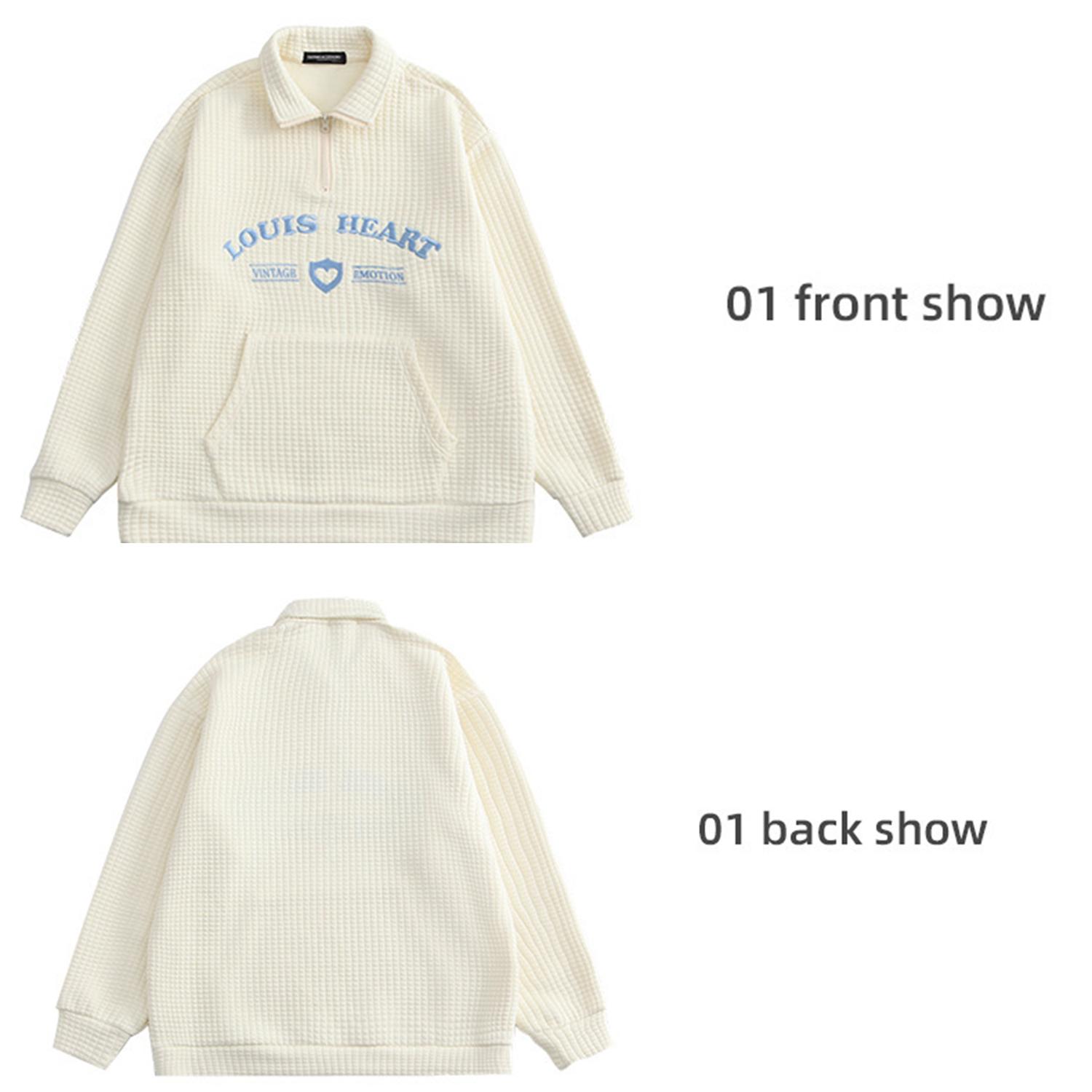 

Уличная одежда Плюшевые утолщенные теплые рубашки поло с принтом S белый