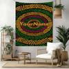 Ethnic Tribal Patterns Custom Your Name Wall Decor Tapestry Art For Pet Memorial Birthdaywedding Party Backdrop Family Gift