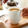 Pure White Brief Ceramic Mug, Bone China, Household Office Coffee Milk Cup with Gold Rim Mark, Drinkware Gift, Porcelain