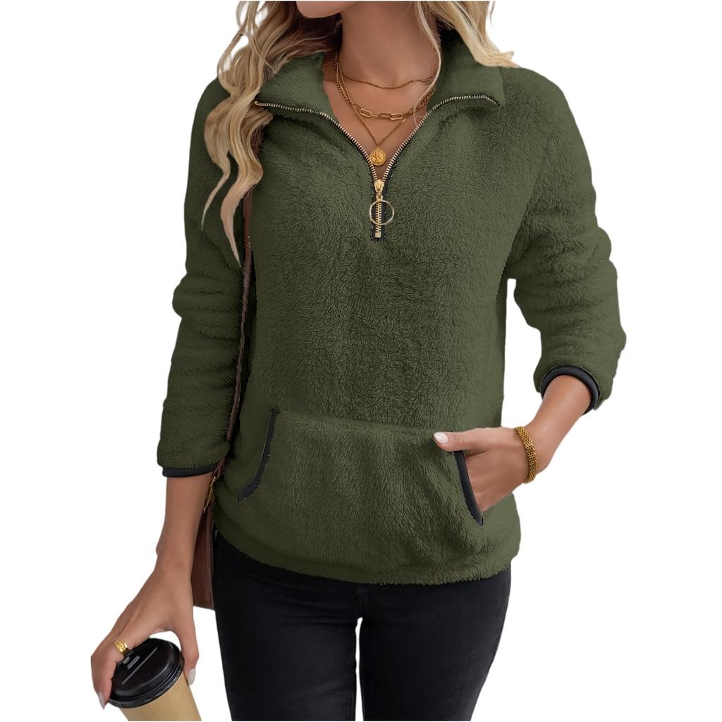 Women's Fall Hooded Sweatshirts Long Sleeve Half Zip Cropped Hoodies Pullover Winter Fashion Clothes