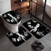 Lana Del Rey (33)Flannel Toilet 3 Piece Set Soft Bathroom Rug Non-Slip Toilet Seat Cover Bathroom Home Decor