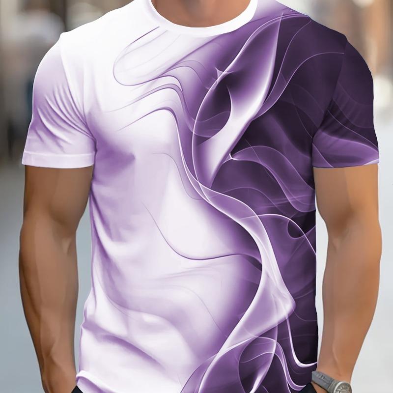 Men s Summer Digital Print T-Shirt, Trendy Brand S