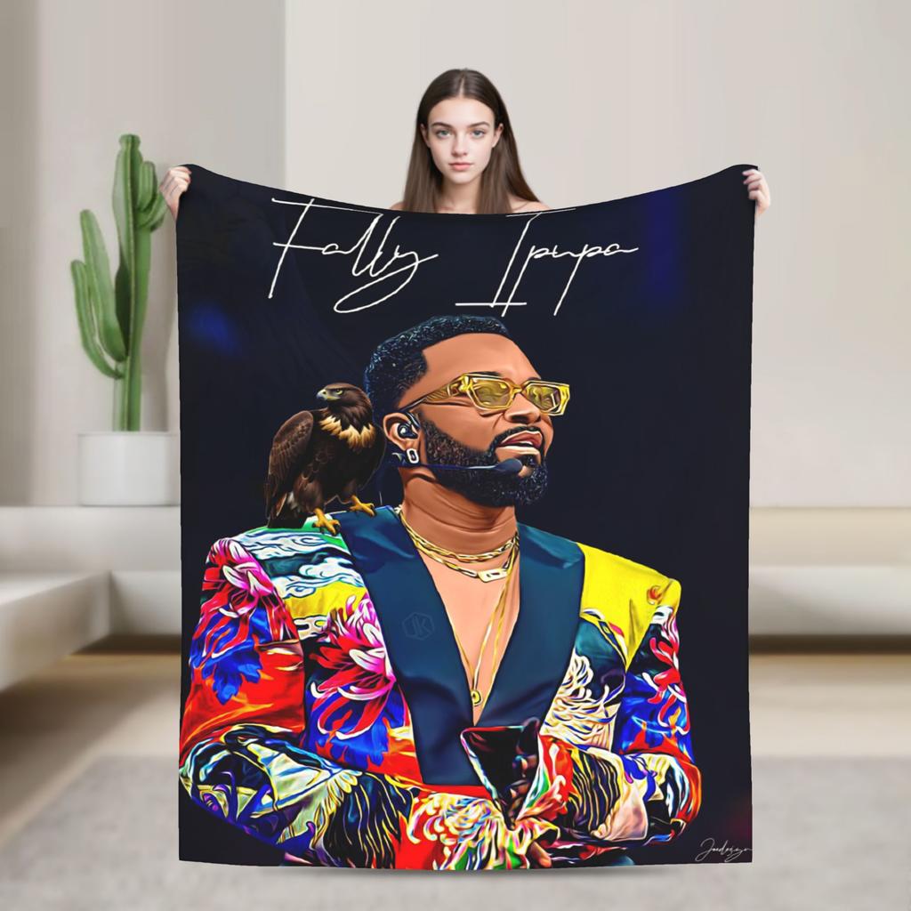 Fally Ipupa Congolese Singer Warm Soft Blankets  Students Plush Throw Blanket Novelty Outdoor Flannel Bedspread Sofa Bed Cover