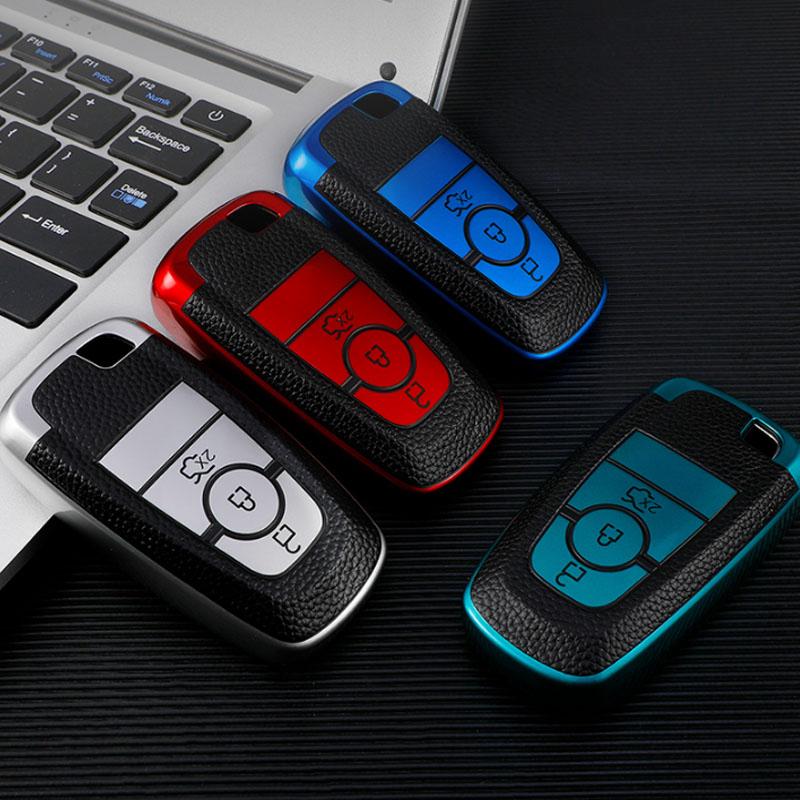 PENTRU Ford Focus Edge Explorer Escort Mondeo Mustang Ranger din piele TPU Car Smart Key Cover Carcasa Shell Geanta Protector Breloc