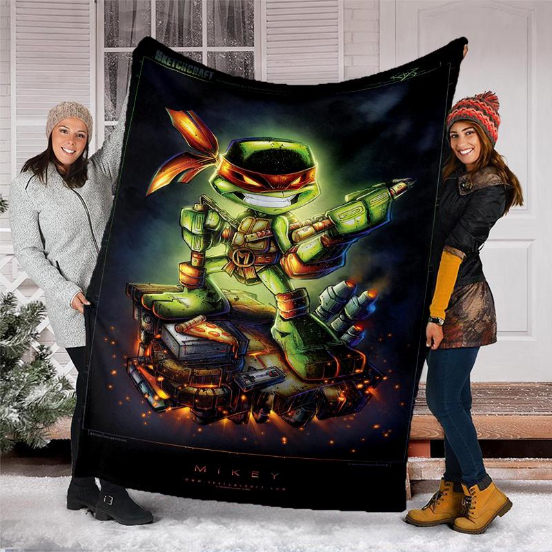 Mutant Turtles Print Flannel Blanket, Soft Warm Lightweight Throw Blanket for living Room,Sofa Bed Camping office