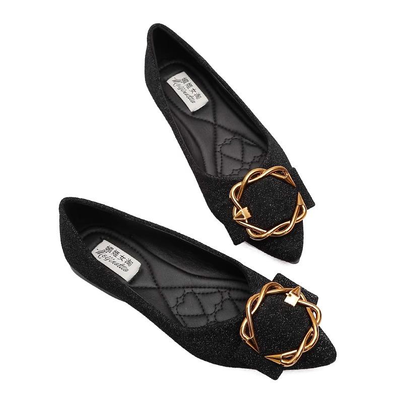 Fashion Sharp Pointed Flat Shoes for Women New Boat Shoes Spring and Summer 2025 Plus Plus Size Women's Shoes 41-43 Loafers Women