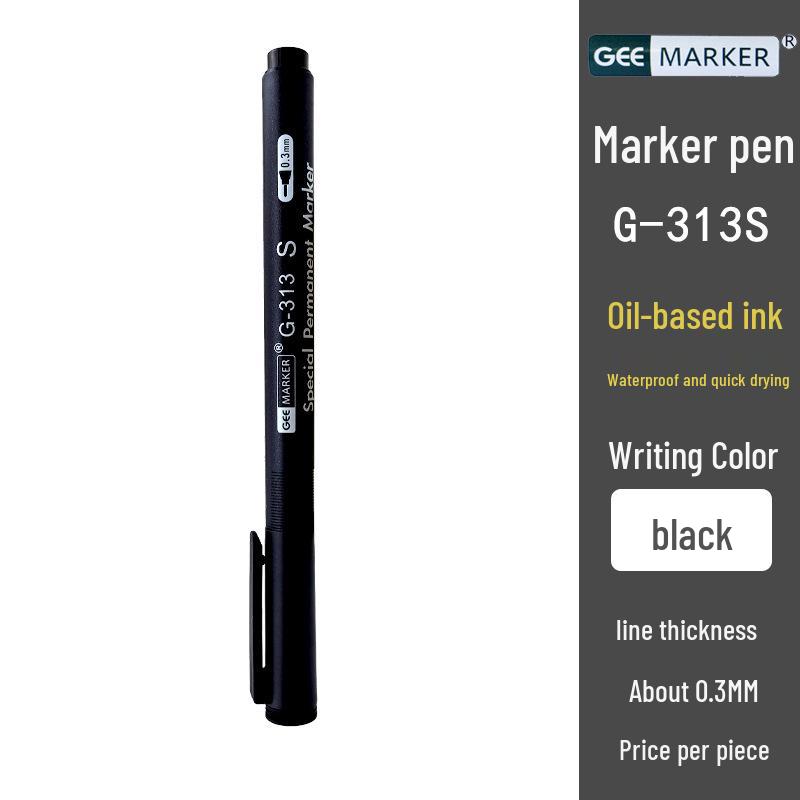 Gee Waterproof Oil-Based Marker for Optical Lenses, Glass Coating, and Waterproof Film, 0.3mm Nib