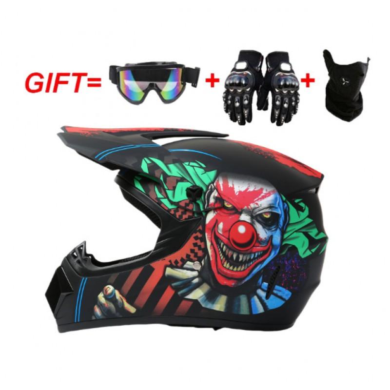 Full Face Motorcycle Helmet Adults Teens ABS Safety Electric Scooter Karting Off-Road Riding