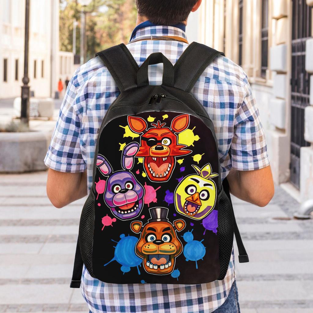 Mochila de Juego de Terror FNAF para Jóvenes Mochilas con Estampado Poliéster Streetwear Bolsas de Instituto Mochila de Diseñador para Universidad