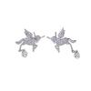 New Simple Micro-inlaid Zircon Unicorn Coin Pendant Earrings 911 Silver Needle Exquisite High-end Stud Earrings Women