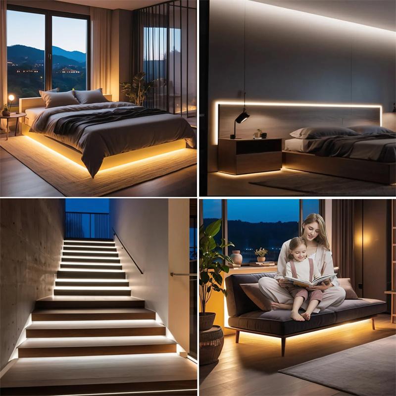 BMW 8MM COB Led Strip 5V With Motion Sensor Flexible LED Tape Battery Powered 320LEDs/M Induction Night Light For Stair Kitchen