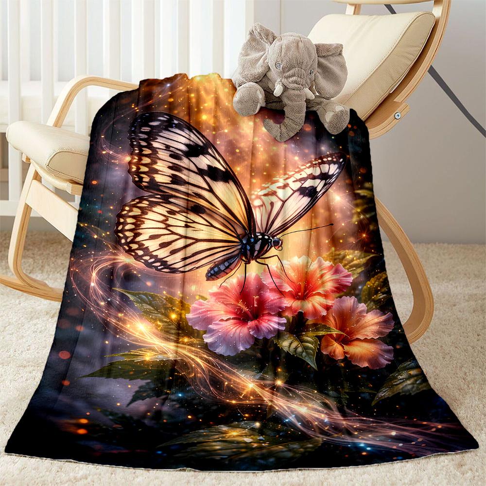 Enchanted Butterfly Garden blanket Suitable for offices, travel, living rooms also a good gift for friends and family Suitable for all seasons.