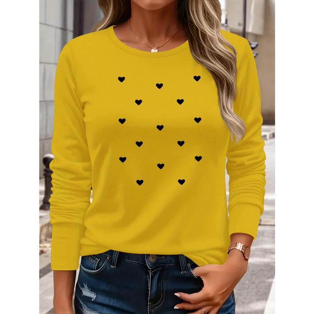 Long-sleeve Crew-neck T-shirt — Comfortable Autumn/winter Top, Machine Washable, Suitable for Casual Dresses