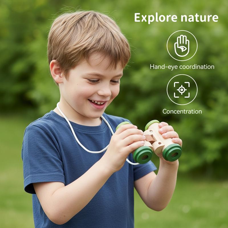 Baby Montessori Toys Wooden Telescope Outdoor Exploration Toys Kid Educational Toys Baby's Curiosity-Driven Game Newborn Gift