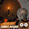 Spider Web Candle Holder Halloween Metal Wall-Mounted Spiderweb Taper Candle Holder for Gothic Home Decor
