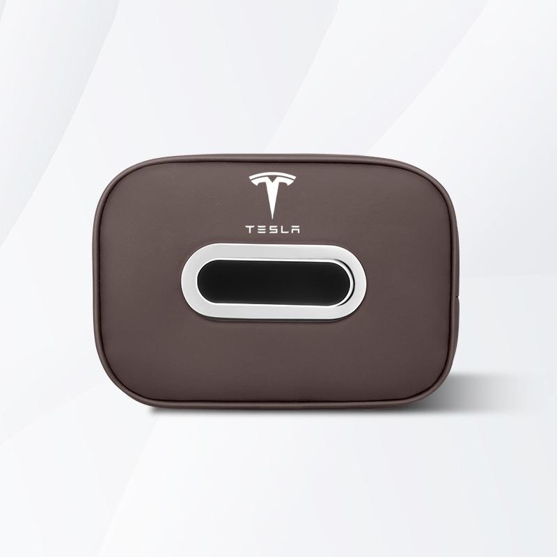 Auto Leder Taschentuch Aufbewahrungsbox Sonnenblende Sitzlehne Serviettenpapier Halter Für Tesla Model 3 Model S Model X Model Y Roadster SpaceX