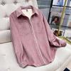Padded Shirt Women Coat Winter Thickened Casual Velvet Solid Color Long-sleeved Shirt Jacket