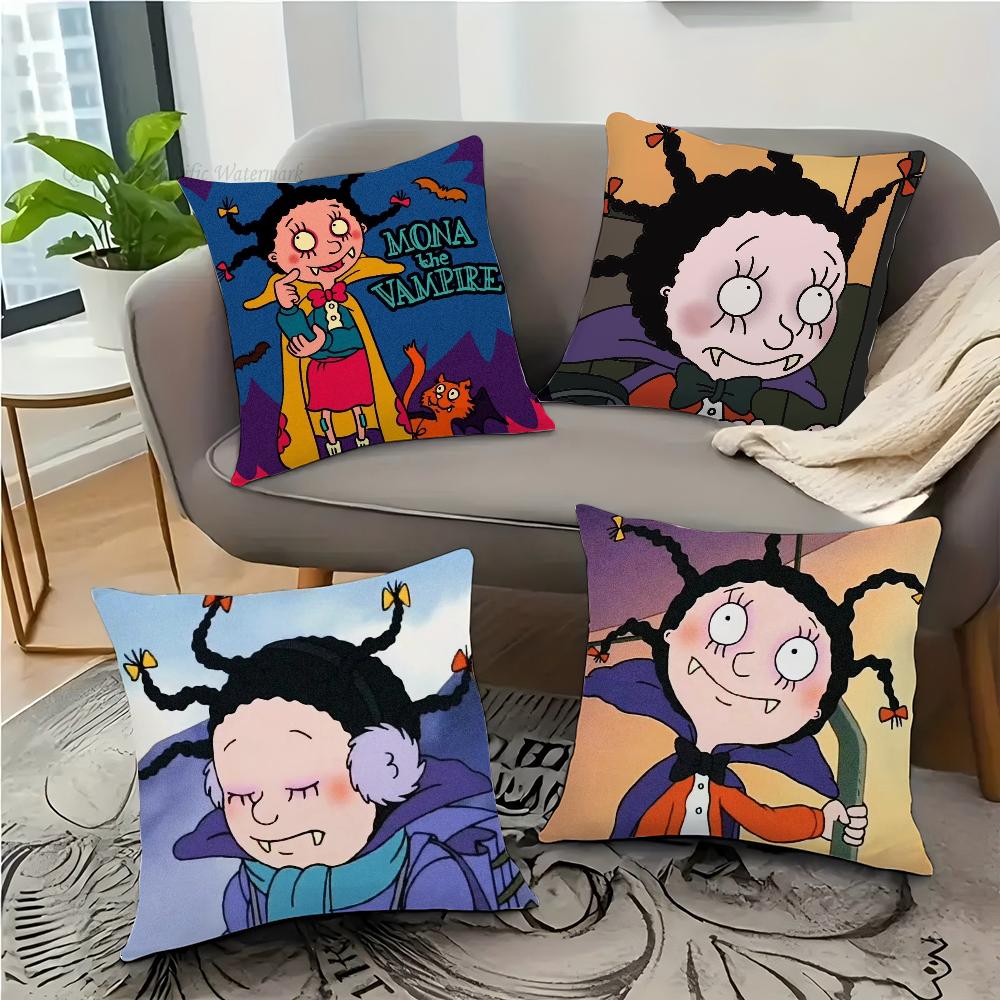 M-Mona the V-Vampire animated series Pillow Case Square Pillow Bedroom Sofa Leisure ComfortCar Living Room Home Decoration 40X40