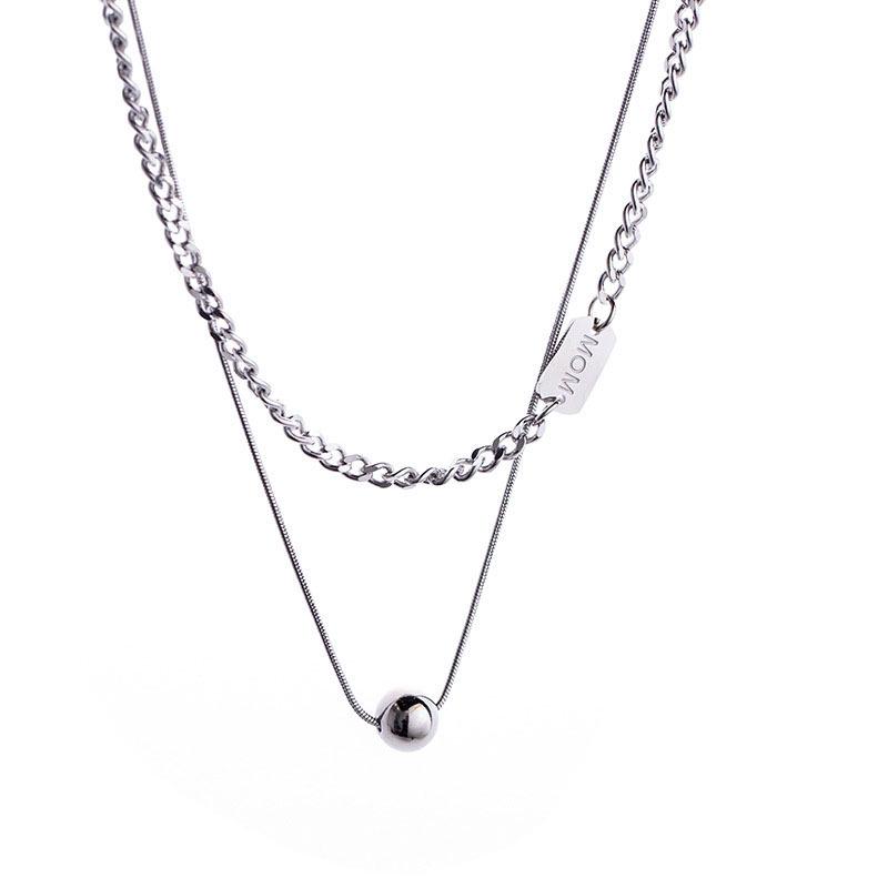 Waterproof Double-Layered Stacked Necklaces: Stylish Irregular Hong Kong Design for Women