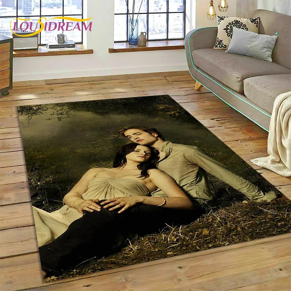 Die Twilight Saga Edward Bella Teppich für Schlafzimmer Wohnzimmer Zuhause Sofadekoration, Kinderspiel Große Dekor Bodenmatte Geschenk