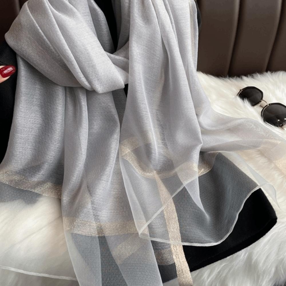 Large Women Hijab Shawls Thin Long Shawls Elegant Luxury Silk Scarf  Beach