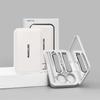 Stainless Steel Nail Care Set 5-Piece Nail Clipper Set Mirror Case Portable Gift Set 1 Set White