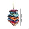 Stack of Books Christmas Ornament Hanging Book Pendant Holiday Festival Cute Tree