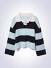 HAUS072C Striped Crop Sweater Sky