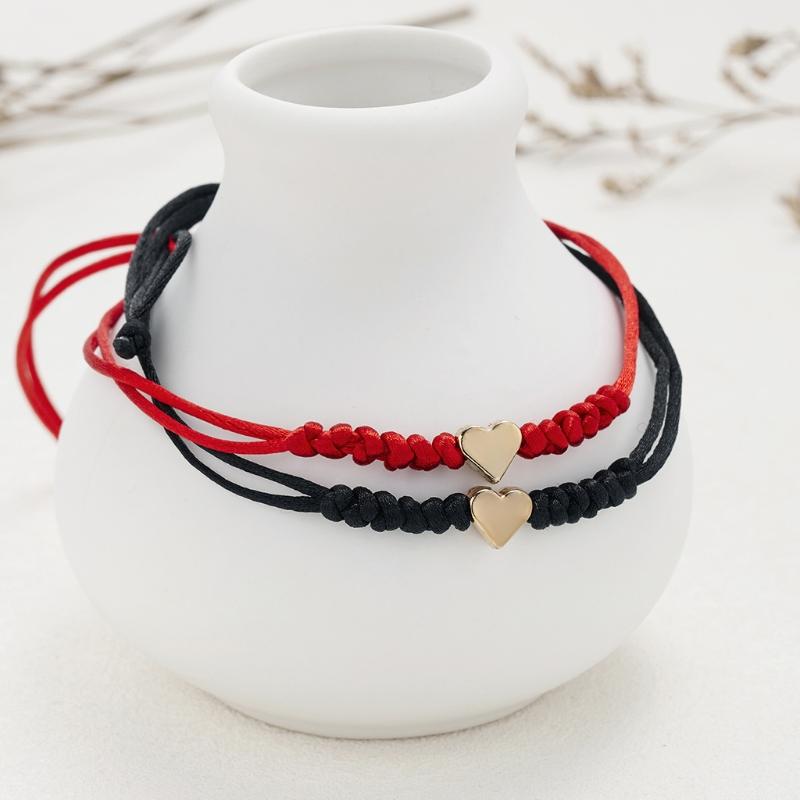 2 Pieces Summer String Bracelets Red Bracelet Red Cord Bracelet Adjustable Kabbalah Red Knots String Bracelet Amulet