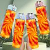 1PC Red Orange Tie Dye Swirl Texture Print 750ml Color Plastic Sports Water Bottle Leakproof Flip Straw Lid Suitable for Sports Office Home Use