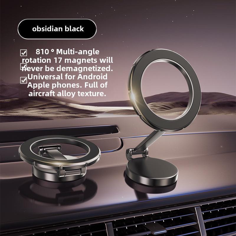 Universal Magnetic Car Phone Holder with Anti-Shake Suction Cup and Folding Support Frame