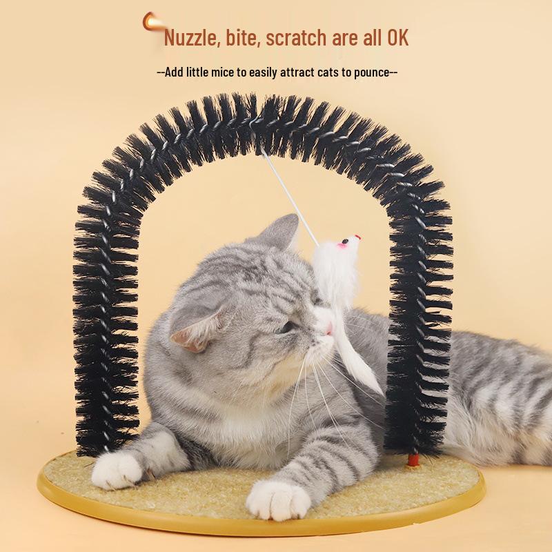 Cat Arch Massager: Automatic Rubbing, Scratching & Brushing Device for Itching Relief and Hair Care.