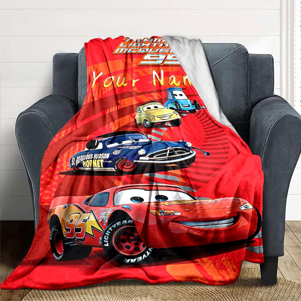 Custom Name McQueen's Race Day blanket for Couch & Bed, Plush Cozy Fuzzy Blanket Super Soft & Warm Blankets for Fall and Winter. 0908470