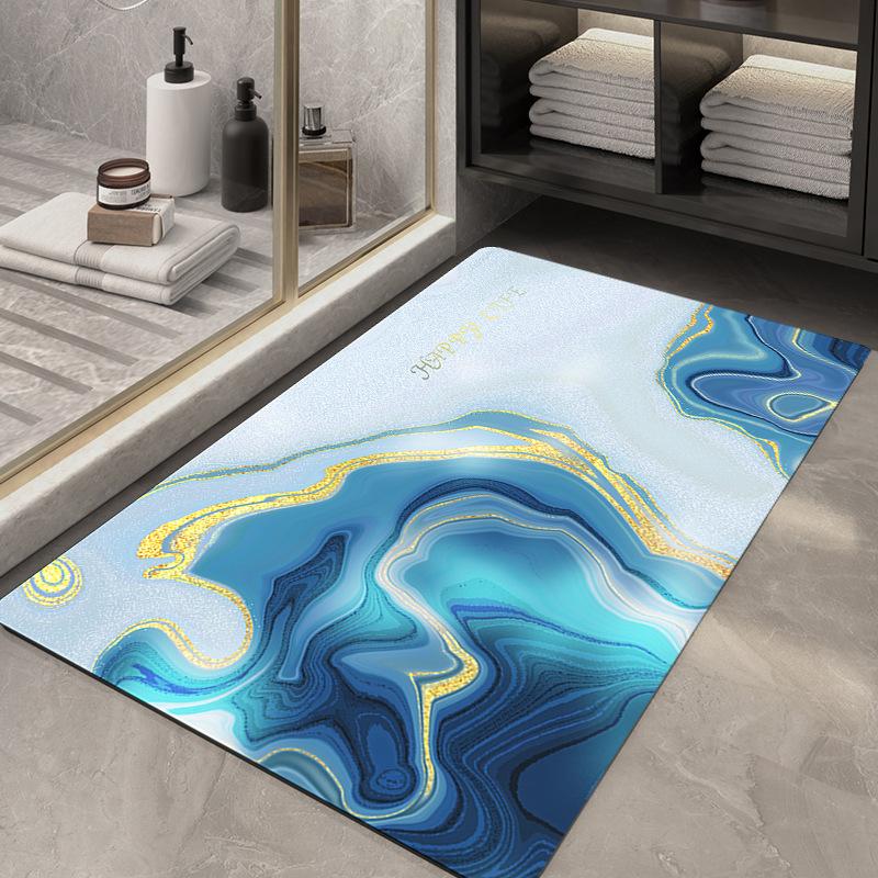 Diatom Mud Floor Mat Light Luxury Air Bathroom Anti-slip Mat Marble Absorbent Bathroom Floor Mat