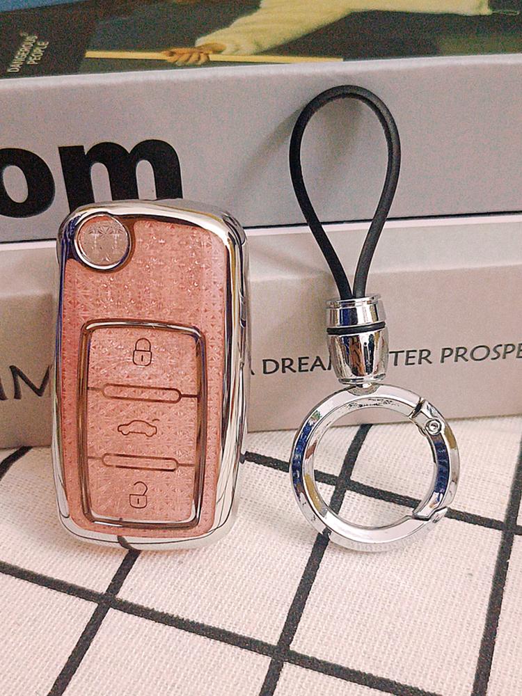 Icar For Volkswagen Vw Passat Tiguan Beetle Caddy T5 Up Eos Polo Golf Skoda Octavia Seat Leon Altea Car Key Case Cover Fob Ring