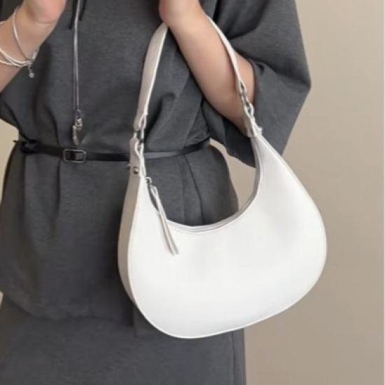 Light Luxury High-End Portable Capacity Shoulder Bag Trendy Women's Crossbody Handbag Half-Moon Bag Fashion