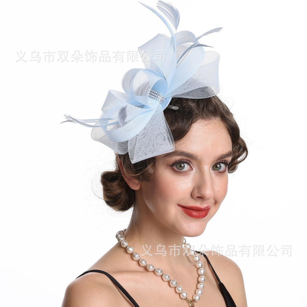 New Feather Headdress Bridal Hair Accessories Dinner Top Hat Jockey Club Hair Accessories Hairpin Photo Accessories Party Headdress