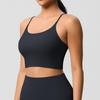 Women's Y Back Sports Bra - Padded Low Impact Spaghetti Thin Strap Workout Yoga Top