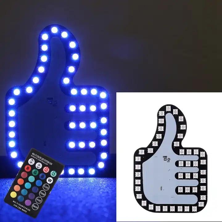 Цветной светодиодный RGB USB забавный жестовый световой индикатор для автомобиля, ручной светильник, забавный светодиодный индикатор для автомобиля, средний палец, аксессуары для грузовика и автомобиля RGB