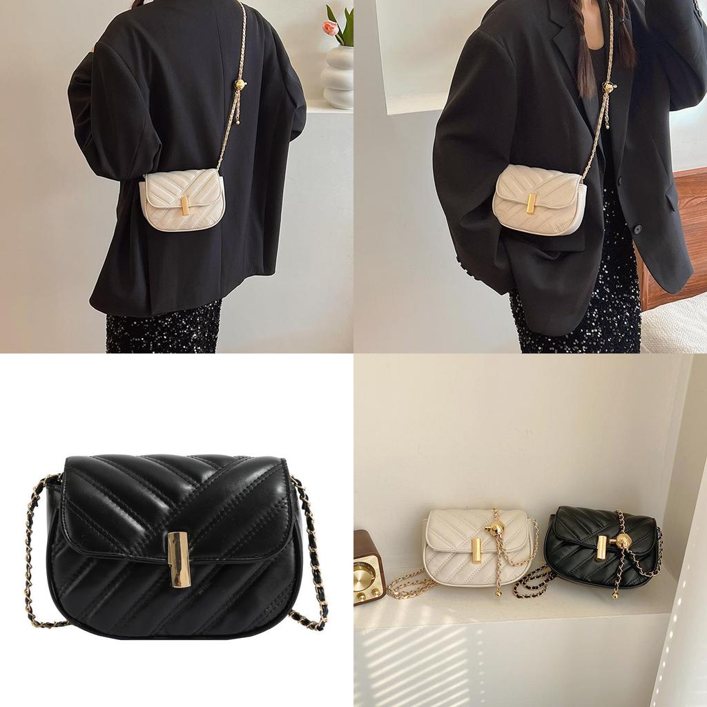 Chic Women's Small Chain Crossbody Bag Fashionable Spring 2024 Pu Leather Minimalist