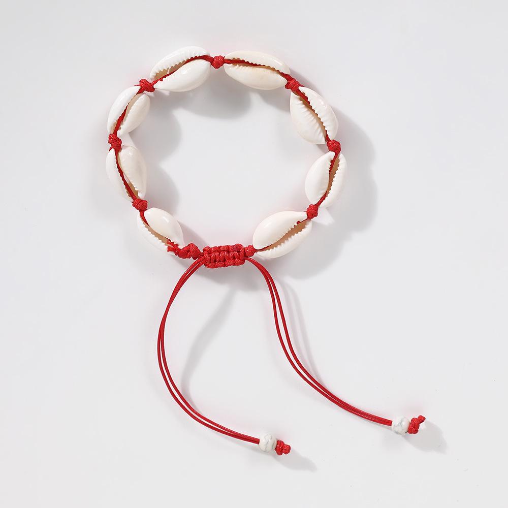 Woven Seashell & Colorful Seed Bead Bracelet/Anklet - Bohemian Beach Style