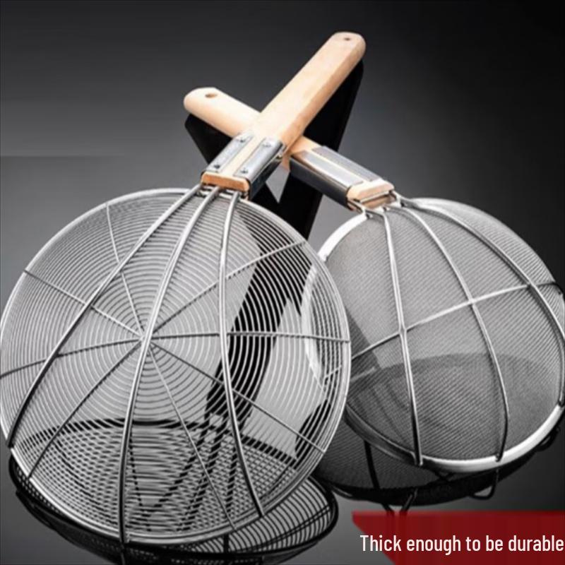 Stainless Steel Skimmer Strainer with Wooden Handle