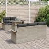 VidaXL Ensemble de Canapé de Jardin de 6 Pièces avec Coussins en Rattan Polyéthylène Gris Clair 3348198