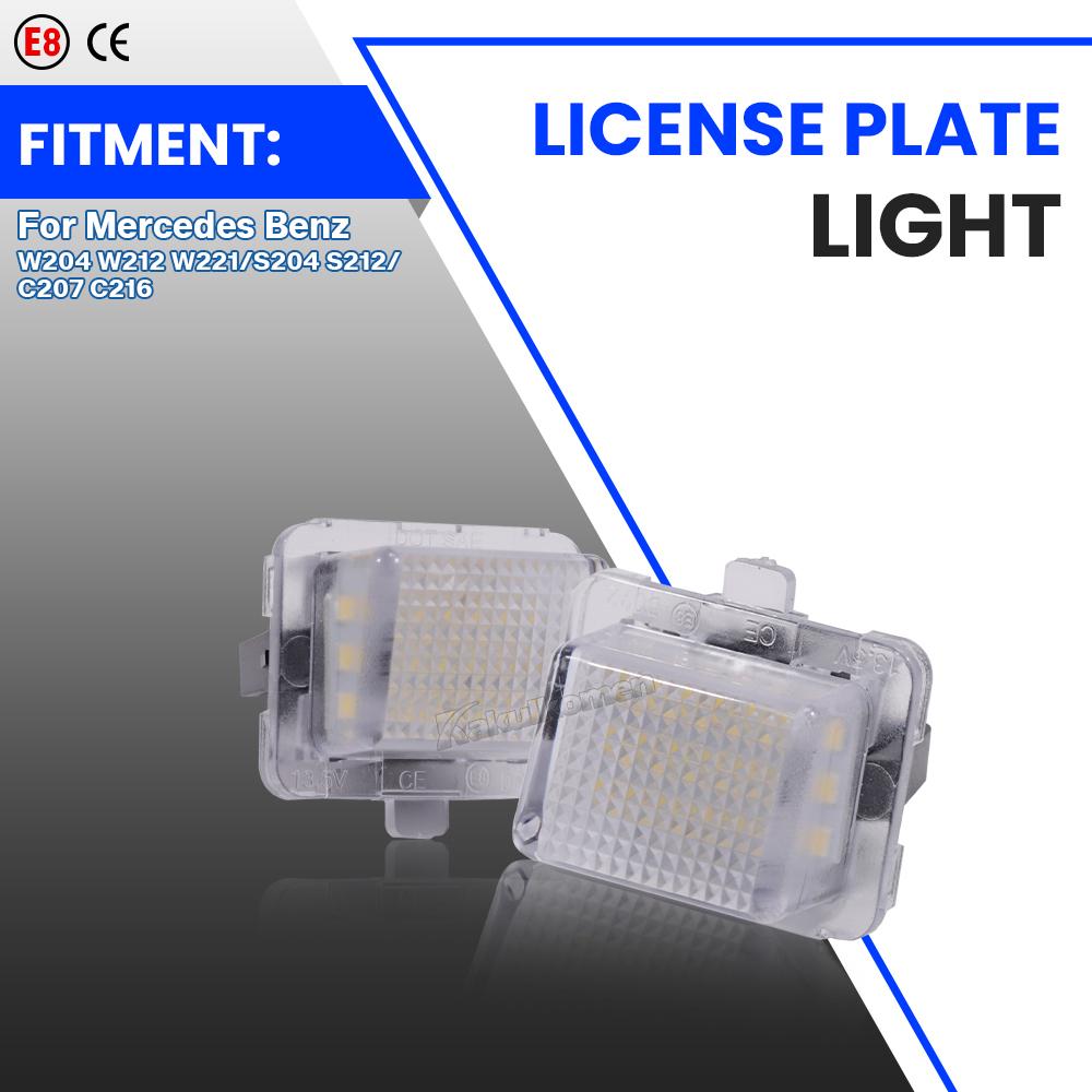 Error Free Car LED Number License Plate Light Lamp Kit for Mercedes C-Class W204 S204 E-Class W212 S212 C207 CL-Class C216 W211