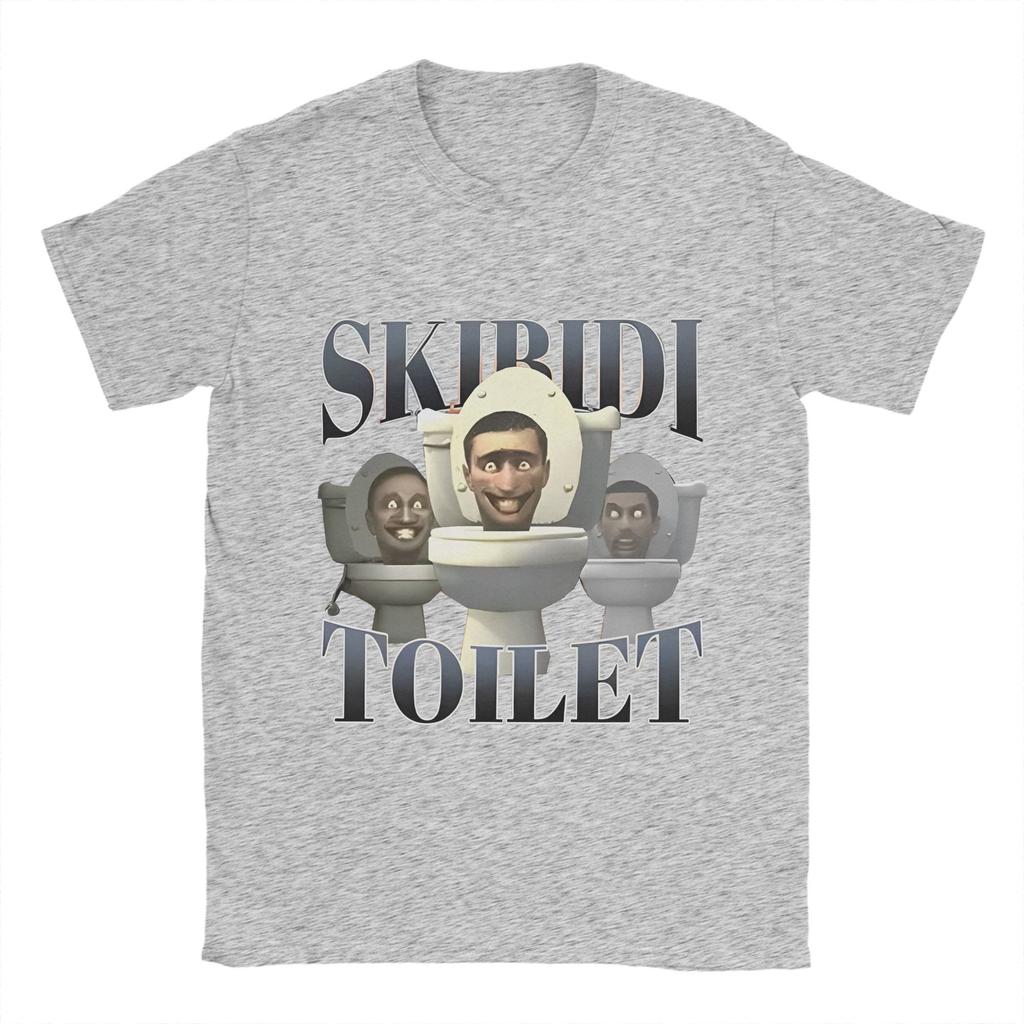 Skibidi Toilet Lustiges Meme Herren T-Shirts Verrückte T-Shirts Kurzarm Rundhals T-Shirts Reine Baumwolle Sommeroberteile